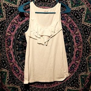 Express Small Women's Ruffled Tank Top White